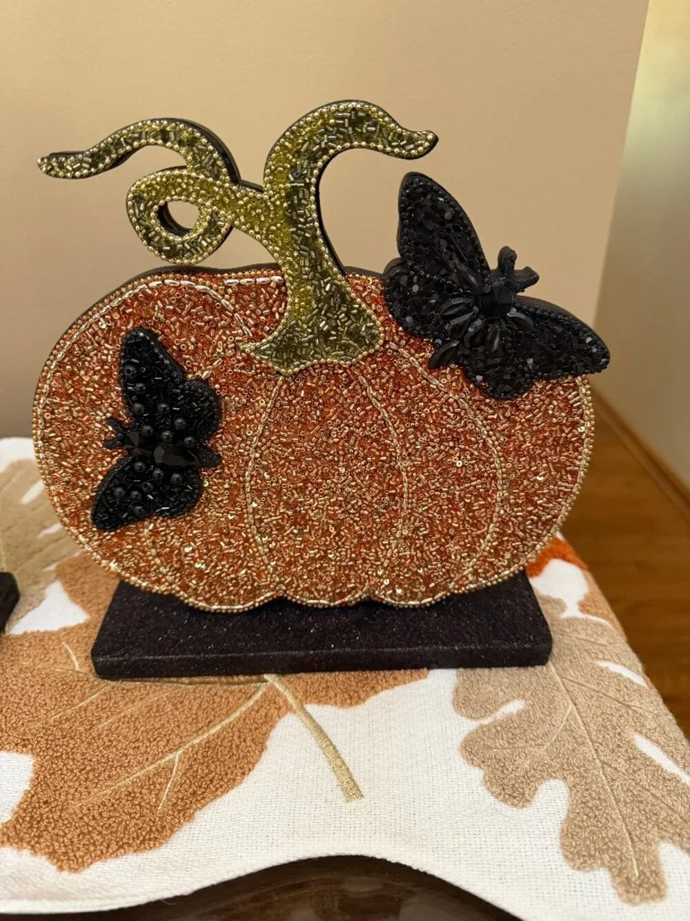 HALLOWEEN TABLE DECOR - Sequined/Glittery pumpkins - YOU CHOOSE YOUR DESIGN